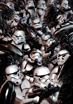 latanieredecyberwolf:  Stormtroopers vs Aliens by Robert Shane (Rhyme