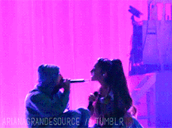 arianagrandesource:  Mac and Ariana dancing onstage together