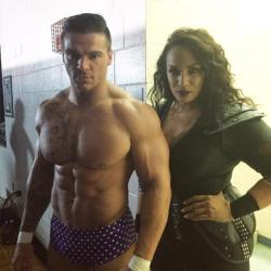 imjaebaes:NiaJaxWWE: First mixed tag match with my BAE @HugoKnoxWWE.