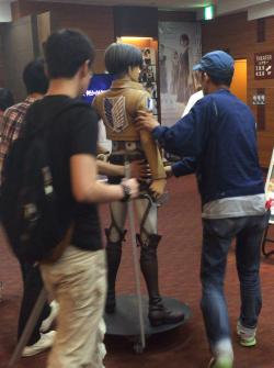 The life-size Levi figure (Part of the SnK x 7-11 collaboration)