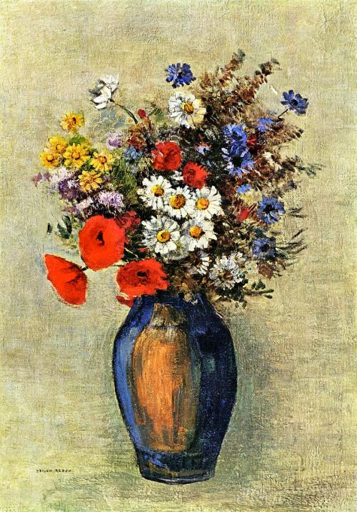 artist-redon: Vase of Flowers, 1904, Odilon Redon Medium: oil,canvas