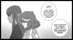 herokick:  Ryuko often has to shrug off insults when visiting