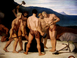 Detail : Le Travail. 1863. Pierre Puvis de Chavannes. French