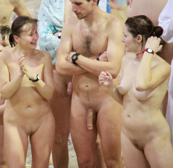 mixedgendernudity:  Group of Russian nudists enjoying at naturist