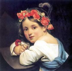 indigodreams:Girl Wearing The Poppy Wreath Orest Kiprensky Original