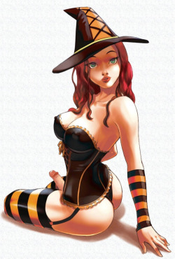 sexy futa witch. lovely small/normal, but very stiff, peeny!