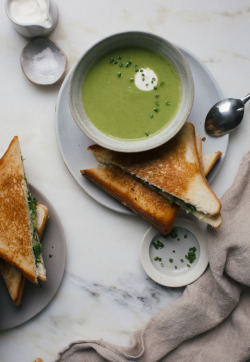 guardians-of-the-food:  Asparagus Soup and Extra Cheesy Grilled