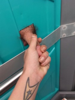 tattootodd80:  There was a gloryhole cut into the port-a-potty