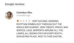 roguemarie:  this is a review of the cheesecake factory  Then