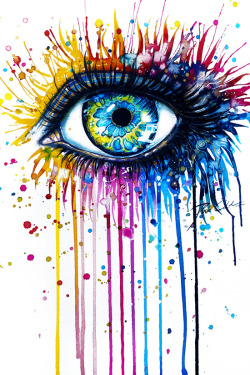 bestof-society6:    ART PRINTS BY PEEGEEARTS  “Rainbow Eye" Open