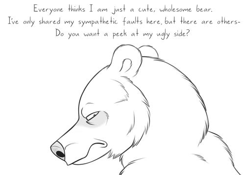 bearlyfunctioning:  Comic #219: My ugly side - Patreon - Twitter