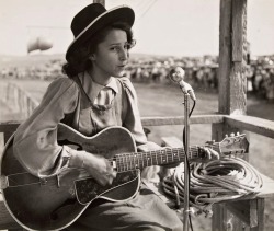 musicbabes:Helen Post - Young girl and guitar, Rosebud Sioux