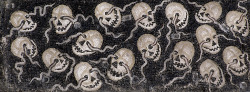 paysagemauvais:Detail of skulls from the Last Judgment mosaic