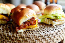 food–archives:  grilled chicken bacon sliders.