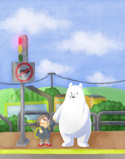 pokesonfangirl:  A girl and a bear~ “Chloe and Ice Bear”