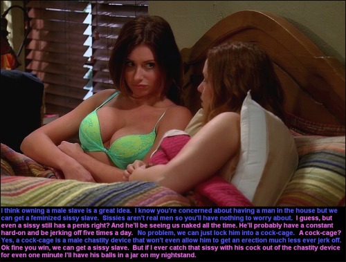 Lesbian couple Aly Michalka and Amber Tamblyn discussing male slavery.