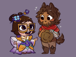 chiptunedraws: ok but what if Chang'e Mei and Werewolf McCree