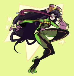 z0mbiraptor:  Tsuyu is really cute frog girl me and @crownofvines