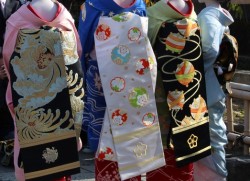 geisha-kai:  Autumn pattern of obi worn by maiko Masaki, Satsuki