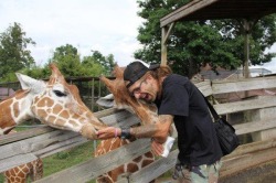 Randy loves the giraffes