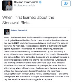 commongayboy:  Roland Emmerich, Director of Stonewall trying