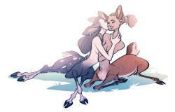 coconutmilkyway:  deer centaur girlfriends  <3  