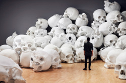 contemporary-art-blog:  Ron Mueck, 100 sculpted skulls, The national