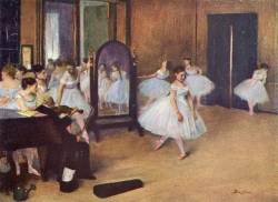 impressionism-art-blog: Dance Class, 1871, Edgar DegasMedium: