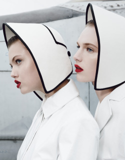 wmagazine:  Red Lipped Ladies Photograph by Emma Summerton; styled