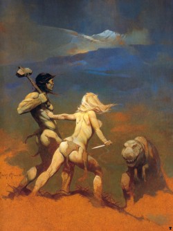 devilonadinosaur:  Frank Frazetta - Cornered 