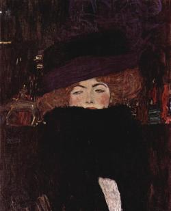 blockmagazine:  Gustav KlimtLady with Hat and Featherboa and