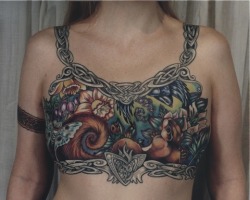 modifiedmermaid:  Post-mastectomy tattoos by Tina Bafaro. Photos