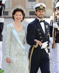   mother and son  Queen Silvia of Sweden Prince Carl Philip