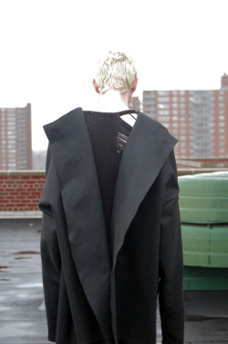 love-less:  CONVERTIBLE ACRYLIC FELT “SHEATH” COAT DESTROYED