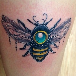fuckyeahtattoos:  jeweled bee done by austin jones at ironclad