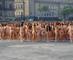 Nude Rally Exercise  nakedthoughtfortoday:  Anybody with any body can become a nudist and have a great time in the sunshine! 