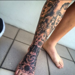 tattoos-org:  Lower leg sleeve I’m working on. Submit Your