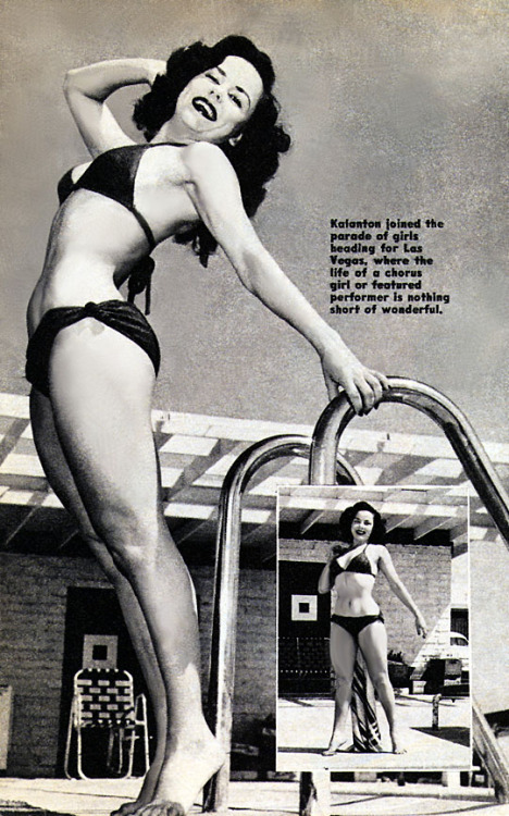 Kalantan  (aka. Mary Ellen Tillotson) appears in a pictorial scanned from the pages of the July ‘56 issue of ‘FOTO-RAMA’ digest magazine..