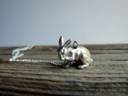 somethingmore999:   Silver Bunny Necklace Moose Reindeer Necklace