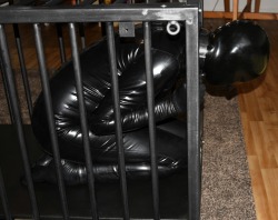 The chaste rubber sissy slave