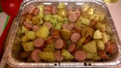 Roasted potatoes and kielbasa sausage recipeYou’ll need:3 lbs