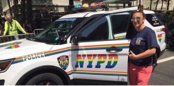 thetrippytrip:   NYPD in rainbow colors is the most literal version