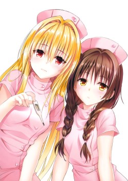 konjiki no yami and yuuki mikan (to love-ru) drawn by yabuki