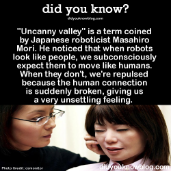 did-you-kno:  “Uncanny valley” is a term coined by