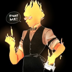 kyotemeru-arts:  last one for tonight!I really liked that Grillby