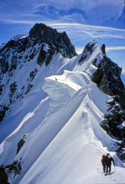 A little fresh air will clear your mind (climbing Rochefort Ridge, Mont Blanc, France)