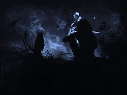 perfectmistake13:  A woman watches the witches fly by in 1922's Häxan