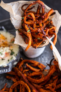 do-not-touch-my-food:  Tandoori Butter Sweet Potato Fries with