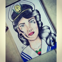 #womanofsea #drawing #drawoftheday #pencilart #nauticaltattoo