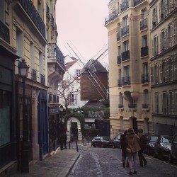 One of the few Moulins left in #paris  (at Le Moulin de la Galette)